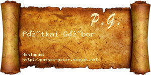 Pátkai Gábor névjegykártya
